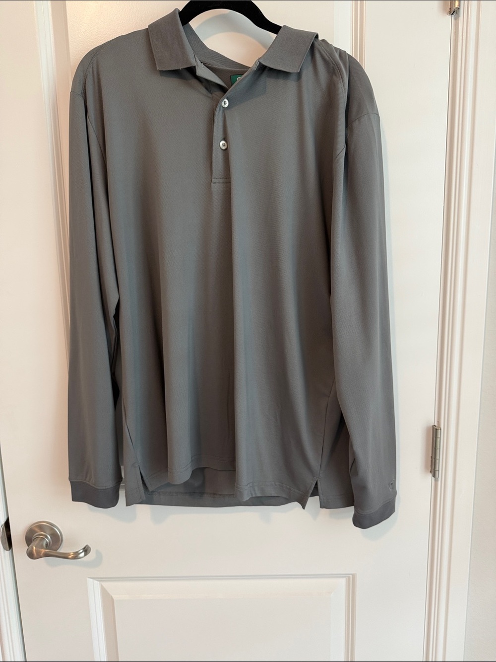 Men's Long-Sleeve Polo Shirt - Gray Performance Knit